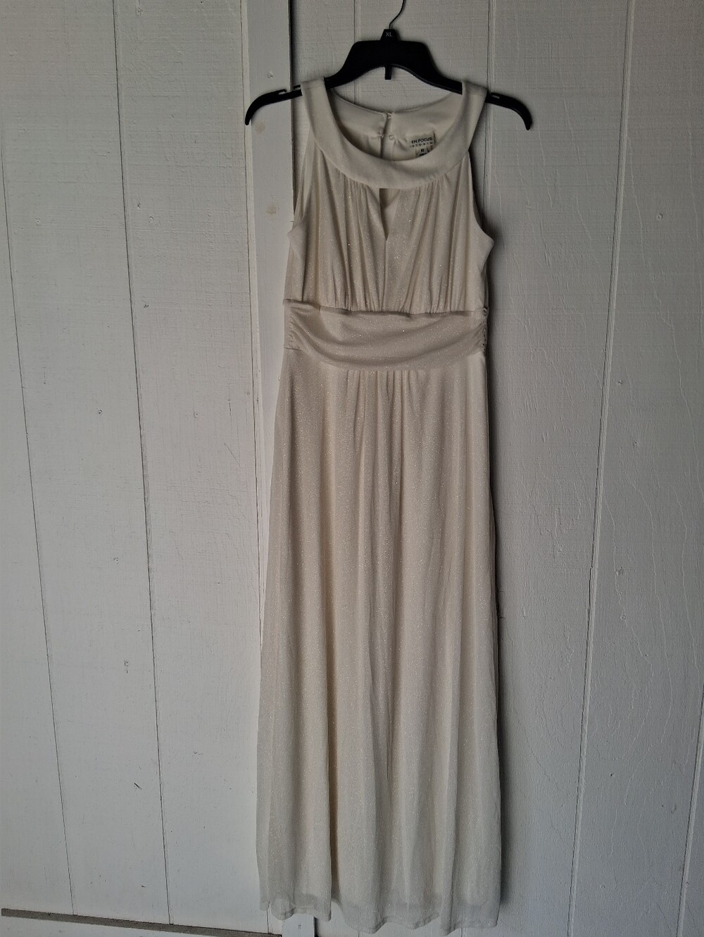 Enfocus Studio Ivory Gold Sleeveless Maxi Dress Sz10 Pre-owned